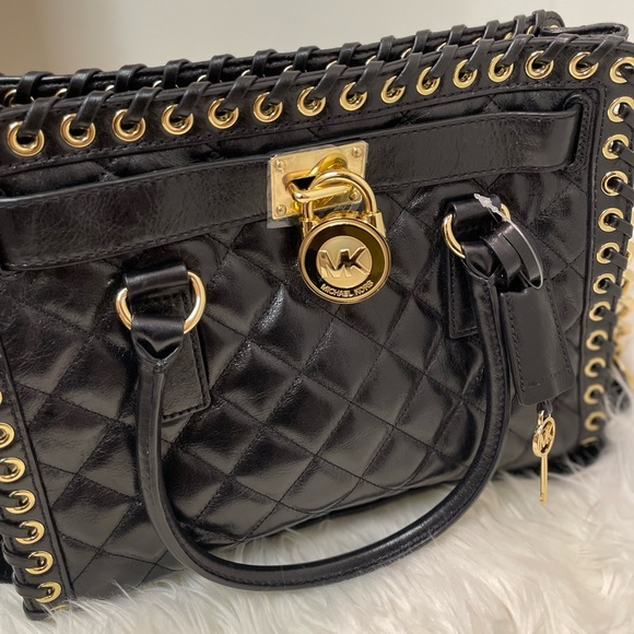 Michael Kors Handbags - Michael Kors Hamilton  Black Large Quilted